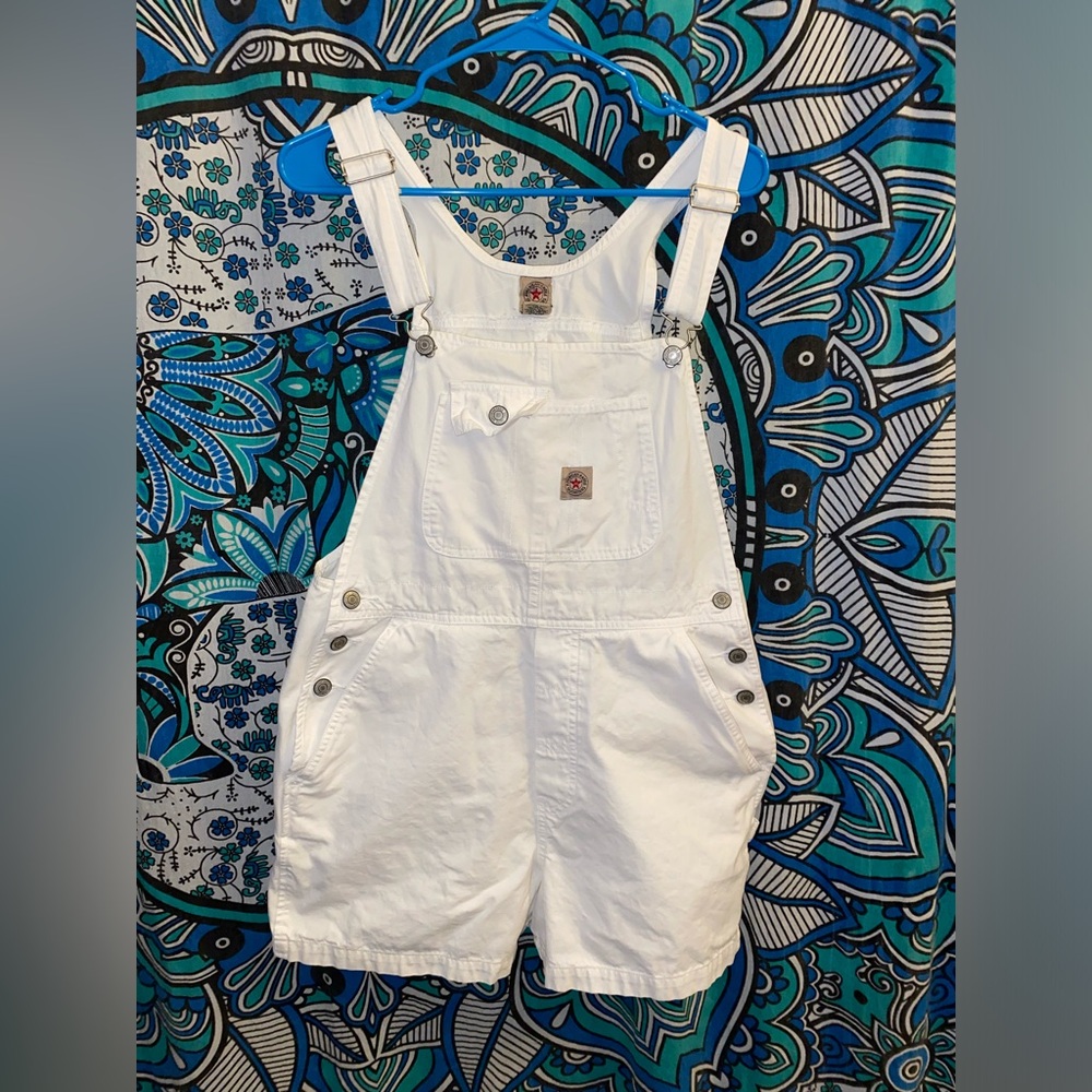 American Eagle Vintage White Shorts Overalls